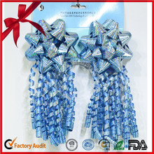Hot Selling Good Quality Blue Curling Bow for Holiday Decoration